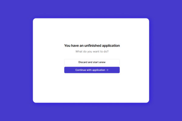 The user can restore their process or discard and try again